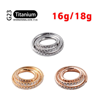 G23 Titanium Earrings Hoop Round Tragus Cartilage Helix Daith Lip Hinged Clicker Segment Ear Nose Ring Body Piercing Jewelry Badiee Stylez