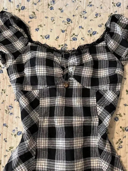 Y2k Harajuku Lattice Vintage Sleeveless Gothic Punk Summer Dresses Slim 2024 Short Dress Lace Sexy Korea Fashion Women Dresses Badiee Stylez