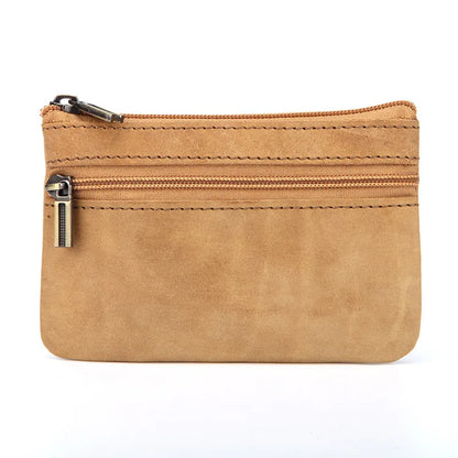 New Cow Leather Men's And Women's Change Vintage Coin Bag Headphone Purse Storage Mini Bag For Man And Woman