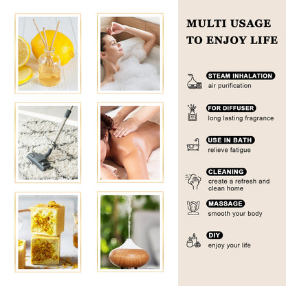 EUQEE 10ml Natural Plant Essential Oil with Dropper For Diffuser Humidifier Lavender Jasmine Eucalyptus Vanilla Essential Oils - Badiee Stylez