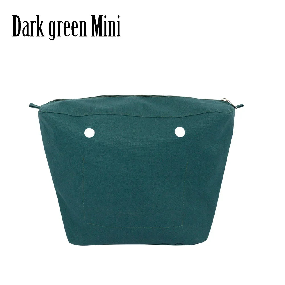 TANQU New Waterproof Inner Bag Organizer Insert Zipper Pocket for Classic Mini Obag Canvas Material for O Bag dark green mini CHINA