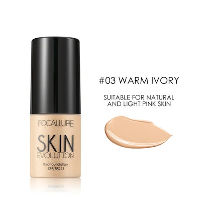 Focallure Base Face Liquid Foundation Cream Full Coverage Concealer Oil-control Moisturizing Foundation Cream Makeup For Women 03