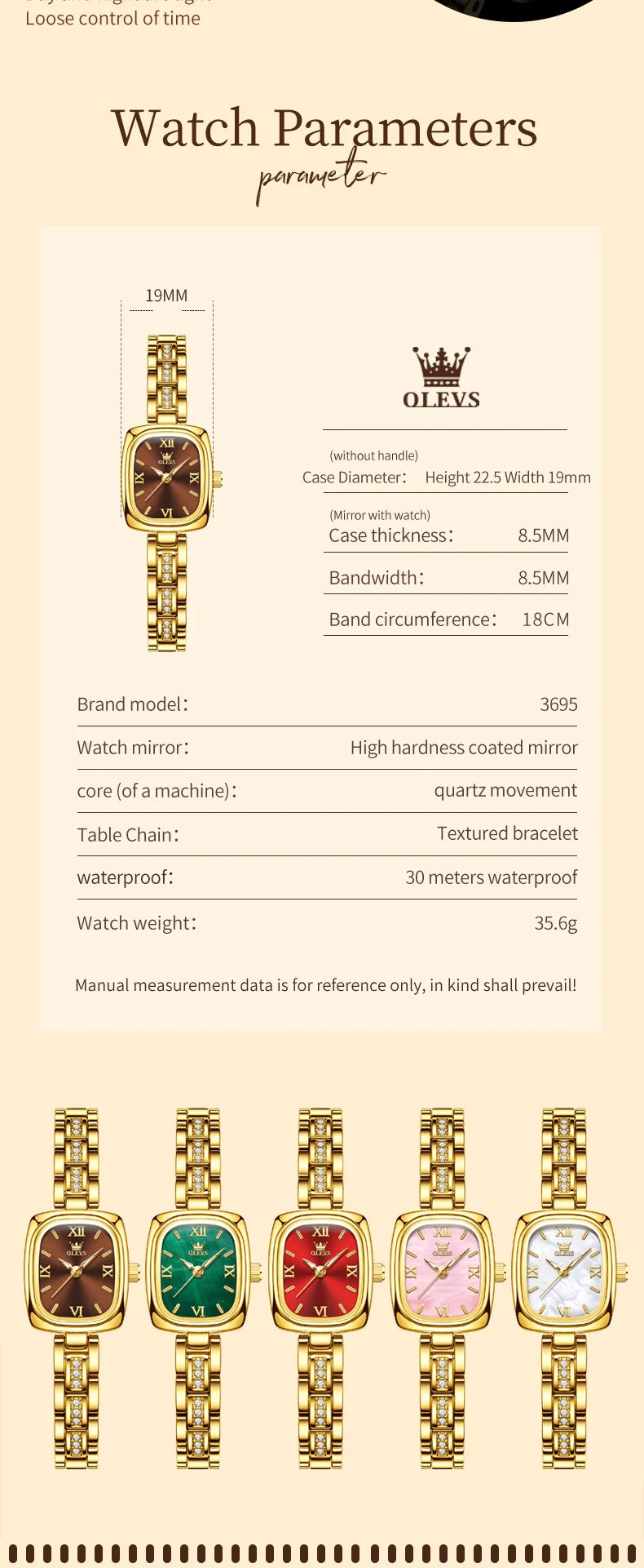 OLEVS 3695 Women Watches Tonneau Quartz Watch Waterproof Luminous Ladies Watch For Woman Luxury Fashion Original Elegant New