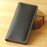 Vintage Genuine leather wallet Men leather long wallet men purse clutch bag male money clips zip around money bag card holder