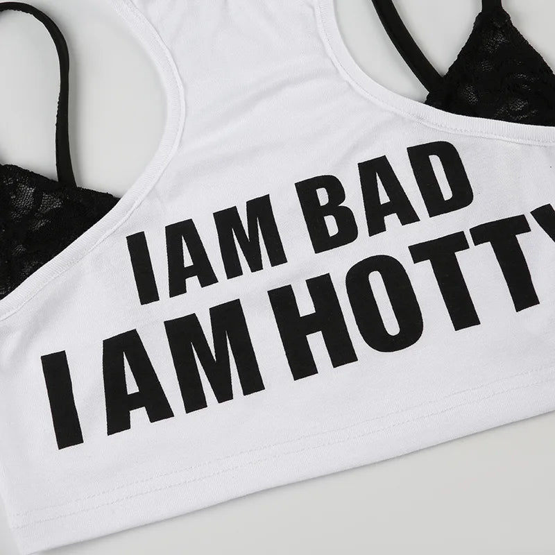 PixieKiki Letter Print Fake Two Pieces Racerback Tank Top Women Trendy Clothes 2024 Summer Y2k Crop Tops Streetwear P67-CA10