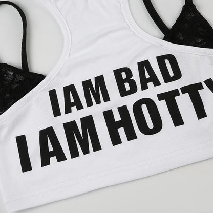 PixieKiki Letter Print Fake Two Pieces Racerback Tank Top Women Trendy Clothes 2024 Summer Y2k Crop Tops Streetwear P67-CA10