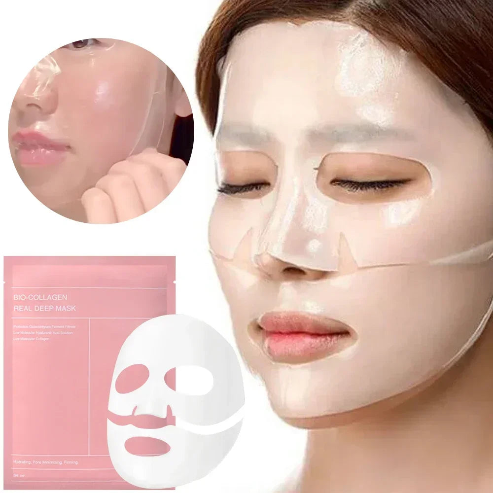 Bio-Collagen Face Mask Shrink Pore Deep Moisturizing Overnight Mask Anti-Wrinkle Hydrating Refreshing Brightening Face Skin Care