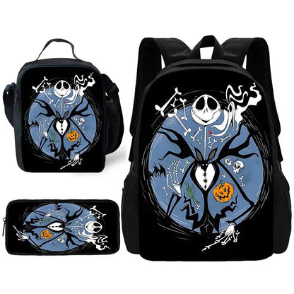 The Nightmare Before Christmas Child School Backpack with Lunch Bags ,Pencil Bags ,School Bags for Boys Girls Best Gift XHOO1-TZ-079-A8