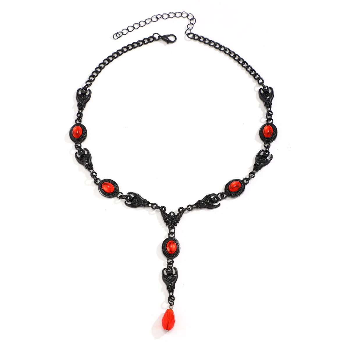 Vampire Bat Necklace, Gothic jewelry, Blood Drops, Retro, Pagan, Witchcraft accessories, Black Bat, Choker For Women Girls