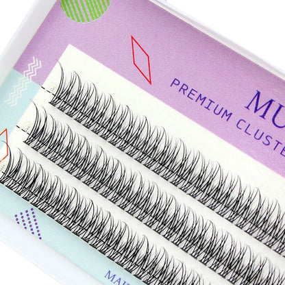 MUYD 120pcs Premium Mink Individual Fishtail Eyelash Extension Natural 3D Cluster Eyelashes Professional Makeup Flared Lashes