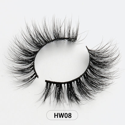 Dropshipping 15-18mm 3D Resuable Dramatic Wispy Mink Fake Eyelashes Makeup Strip False Lashes With Free Eyelash Packaging Boxes HW08 MIX