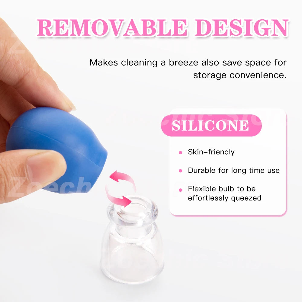 Facial Cupping Machine Silicone Face Massager Lifting Facial Shaping Vacuum Glass Jar Anti-Wrinkle Cupping Therapy Beauty Tool