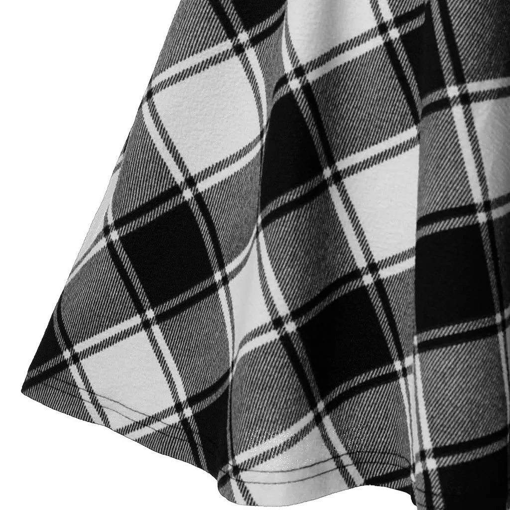 Black Checkered Women's Gothic Skirt Women Pleated Plaid Skirts Spring Autumn Girl Hip Hop Female Punk Goth Mini Skirt Clubwear