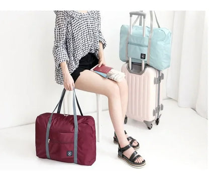 1-piece foldable travel bag, weekend travel bag, gym bag, suitable for airline carry on luggage bag, business travel storage bag
