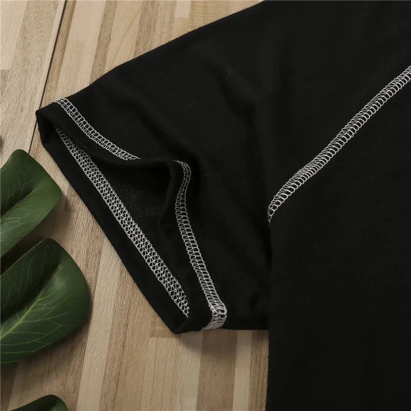 Gothic Graphic Printed T-Shirt For Ladies Harajuku Short Sleeve Crop Top Angels And Demons Print Tee Tops Women