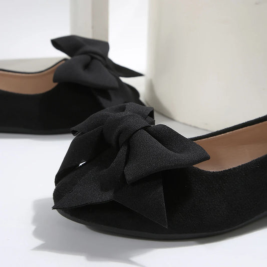 Women's Bowtie Decor Soft Sole Ballet Flat Shoes 2025 Trend Comfort Slip On Loafers Woman Plus Size 42 Non Slip Casual Shoes