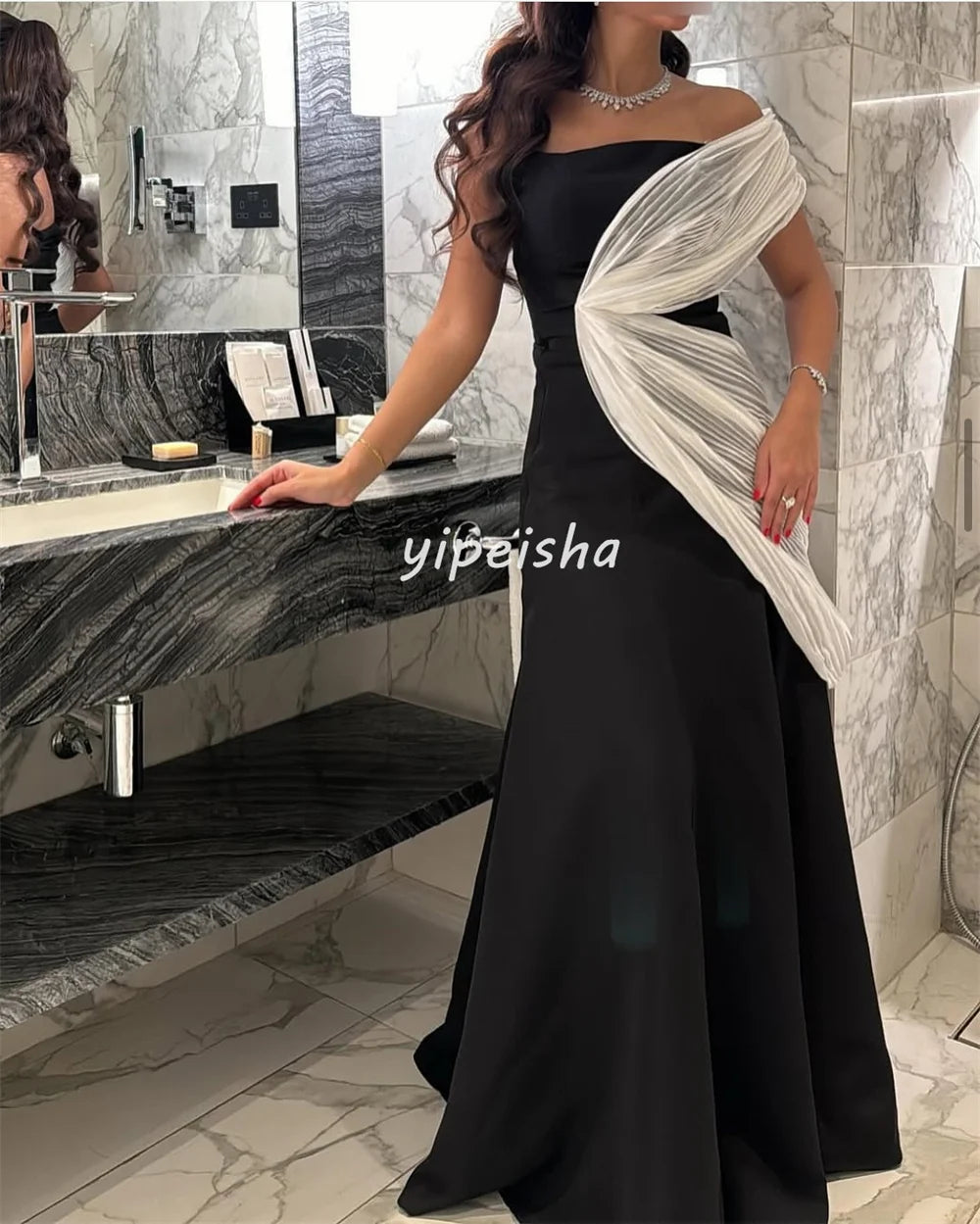 Customized Sexy Fashion Jersey Pleat Ruched Draped A-line One-shoulder Long Dresses Bespoke Occasion Dresses Exquisite Classic Badiee Stylez