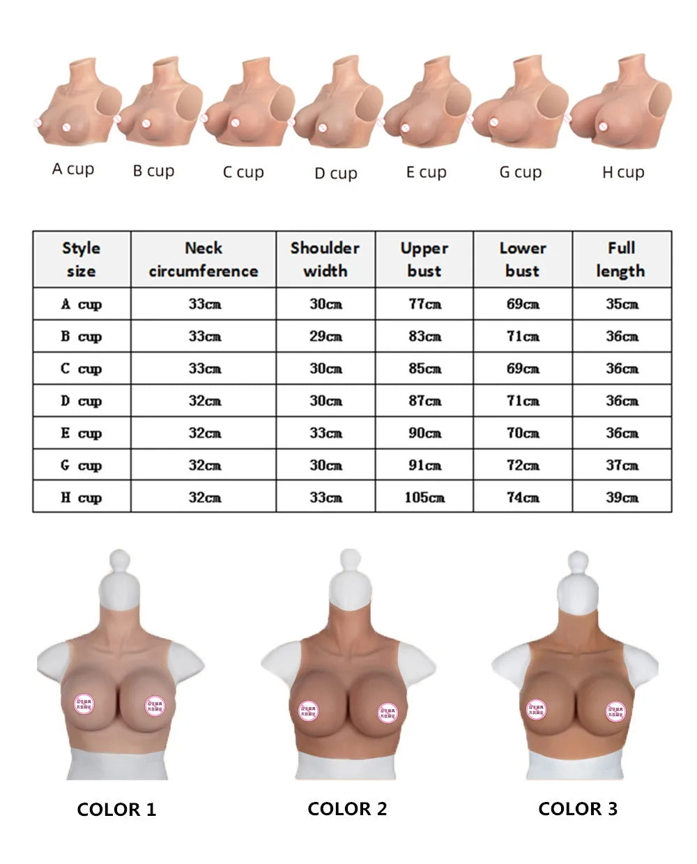 WANTES Crossdress for Men Beginner Fake Silicone Breast Forms Huge Boob A/B/C/D/E/G/H Cup Transgender Drag Queen Shemale Cosplay