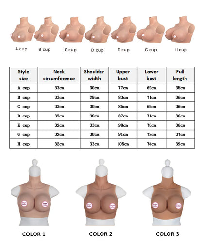 WANTES Crossdress for Men Beginner Fake Silicone Breast Forms Huge Boob A/B/C/D/E/G/H Cup Transgender Drag Queen Shemale Cosplay