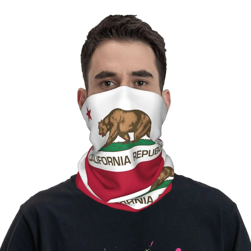 Flag Of California Thin Wrap Scarf Bandana Neck Gaiter Face Cover Headband