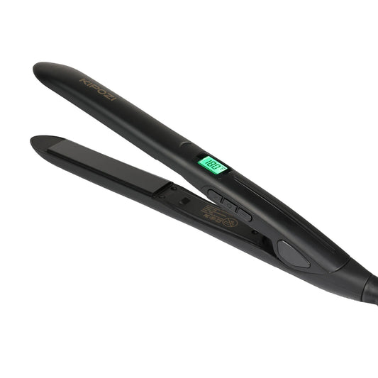 KIPOZI Perfect For Any Hair Type Titanium Flat Iron Hair Straightener with Digital LCD Display Dual Voltage Instant Heating Iron - Badiee Stylez
