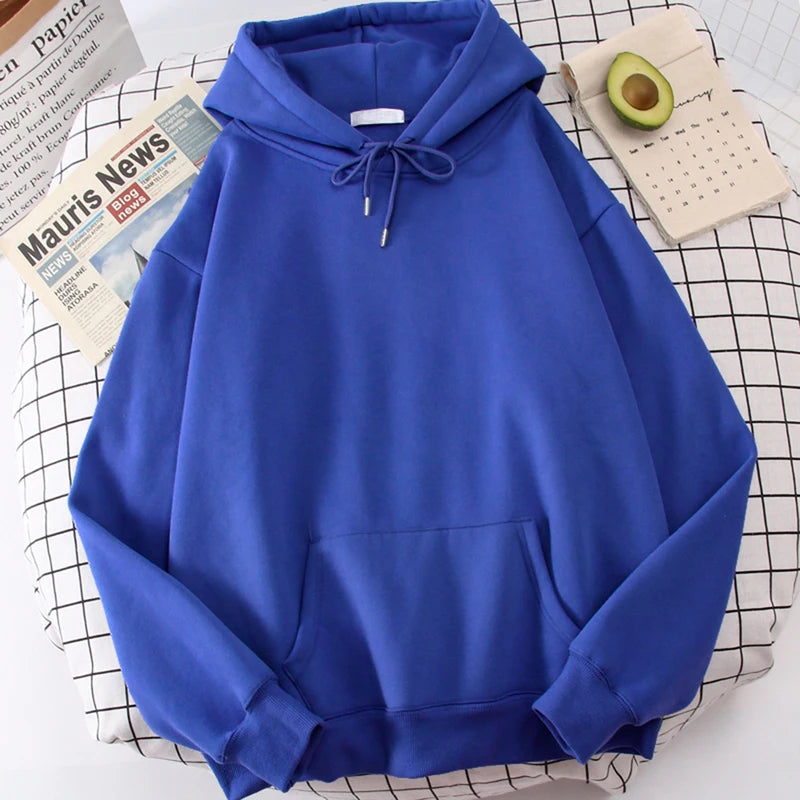 Autumn Casual Women's Solid Hoodie Comfortable Strecth Sweatshirts Loose Pocket Warm Clothes Fashion Street Female Pullovers