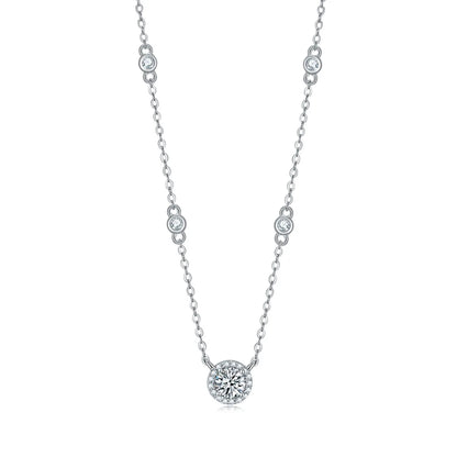 FEOBUR 1-3CT Moissanite Necklace for Women Certified 925 Sterling Silver Sparkling Lab Diamond Pendant Chain Party Jewelry GRA - Badiee Stylez
