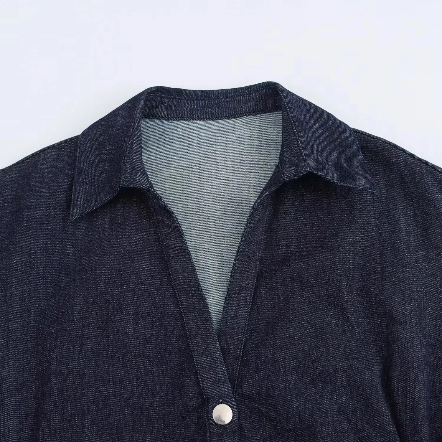 Denim Dress Women's Spring Summer Casual Long Dresses For Women 2025 New Fashion Ruched Short Sleeve Streetwear Midi Dress Badiee Stylez