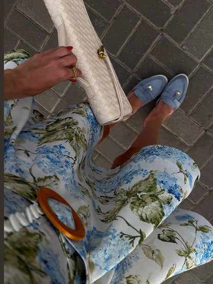 Women Floral A-line Mini Dress Short Sleeve Button-front Stand Collar Belted 2025 Summer Elegant Vestido Ladies Chic Party Dress