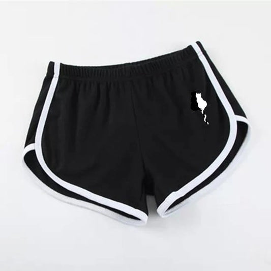 Cotton Sports Shorts Summer Yoga Dance Pants Breathable Workout Running Shorts Dolphin Shorts for Women Sports Shorts Black