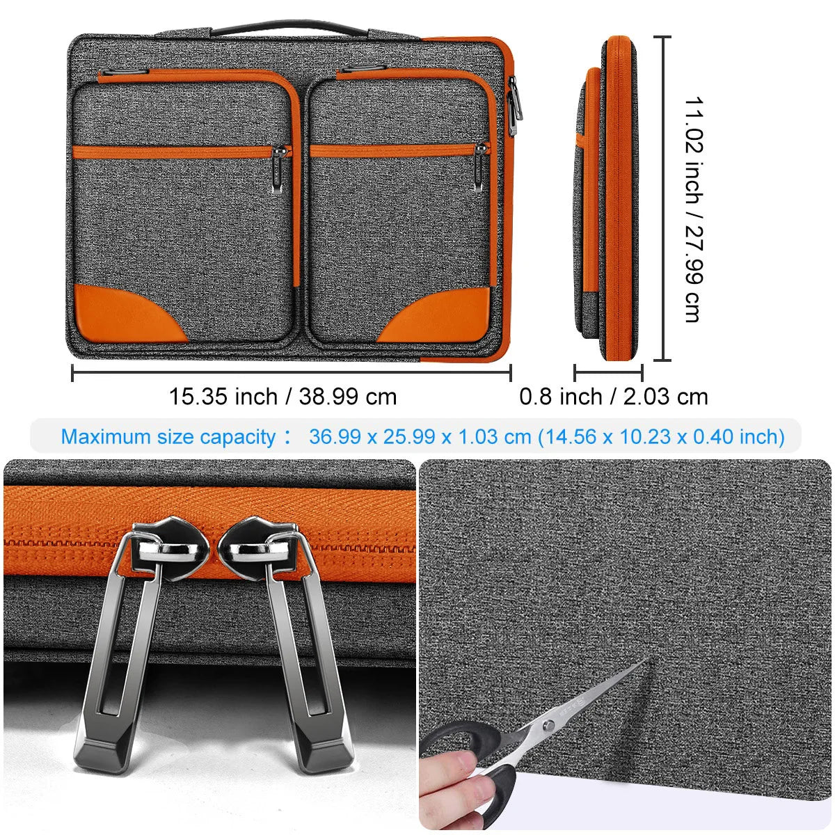 Slim Laptop Case 15-16 Inch Spill-Resistant Handbag Briefcase for Most Popular 15.6 Inch Notebooks - Sleeve Protection