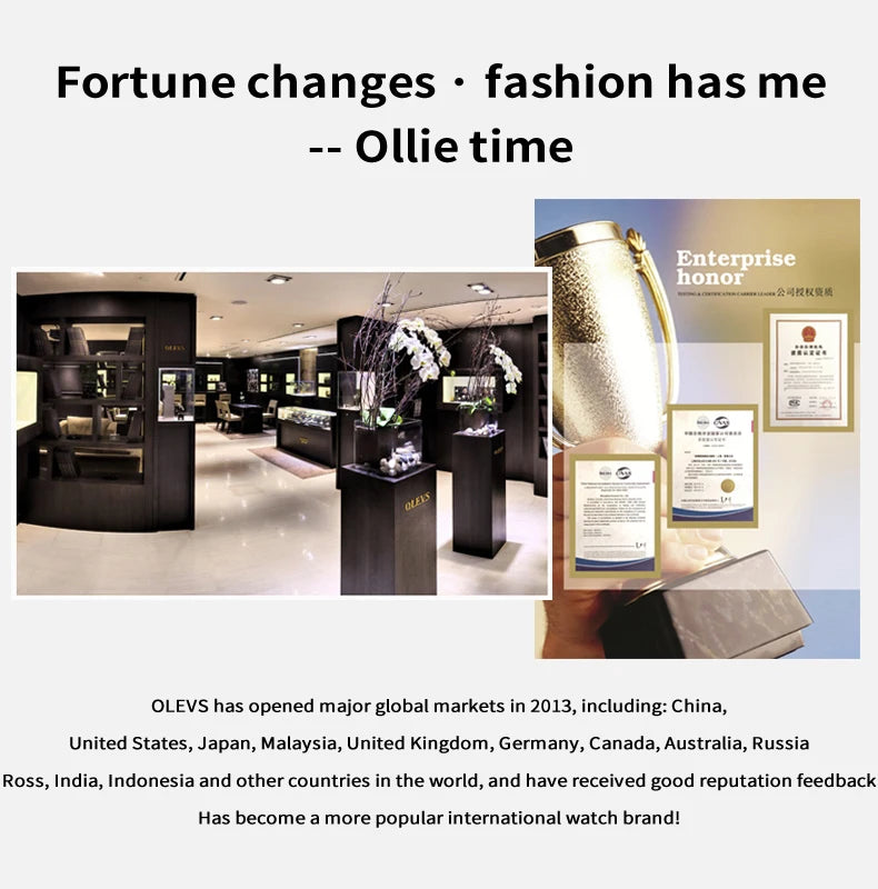 OLEVS 2910 Original Quartz Watches for Women Rhombus Steel Strap Waterproof Luminous Calendar Elegant Luxury Ladies Wristwatches