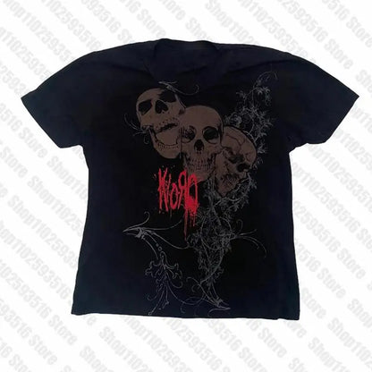 Aesthetic 2023 Goth Crop Top y2k Women Harajuku O Neck Short Sleeve Sweat Shirt Graphic Pattern Fairy Grunge Clothing crop tops Black