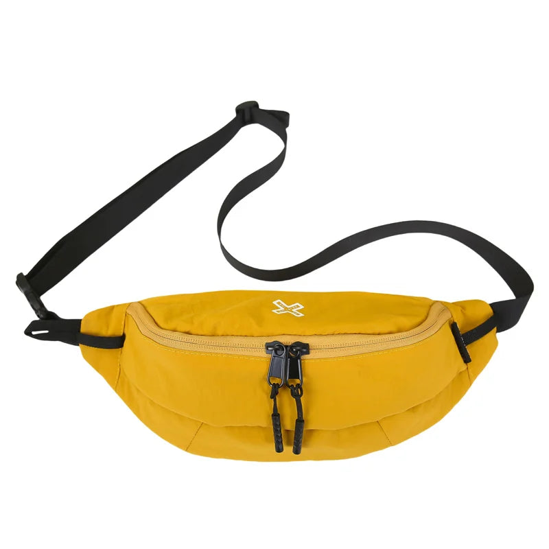 Casual Waterproof Chest Bags Large Capacity Crossbody Bags Korean Fashion Waist Bag Fanny Pack for Women Men's Travel Bag Banana Yellow