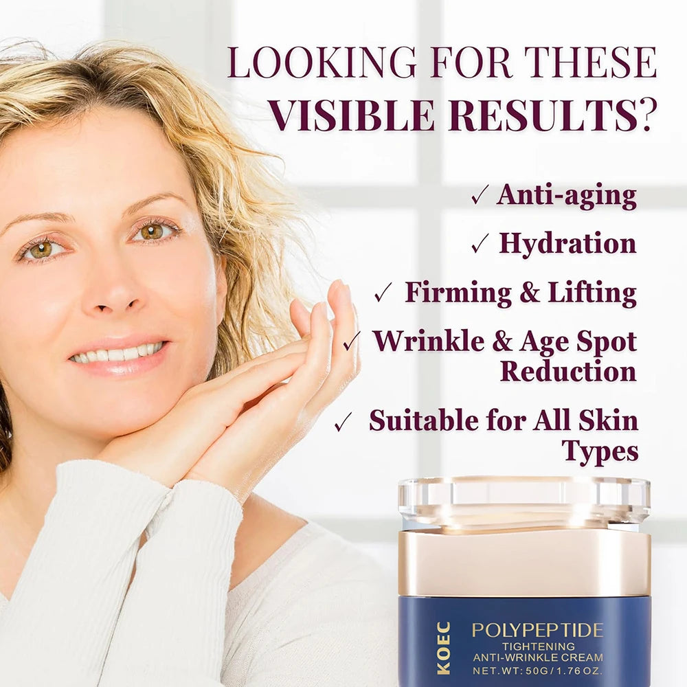 AHA+BHA+PHA Pore Care Liquid Skin Booster Serum And Polypeptide Tightening Anti-Wrinkle Cream Deep Wrinkle Repair Night Cream