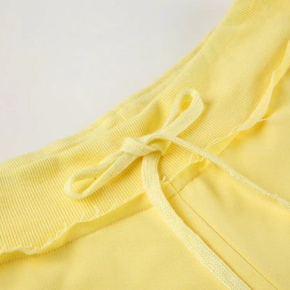 BIIKPIIK Drawstring Hooded Hoodie Suits Autumn Winter Solid Zipper Women Casual Pants Set Street Sporty Sweatshirt Two Piece Set