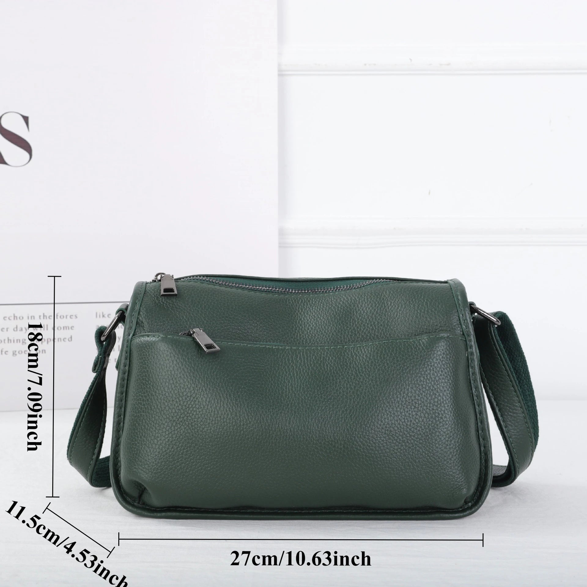 Women's Top-Grain Cowhide Leather Shoulder Bag Spacious Minimalist Crossbody for Effortless Commuting Tote with Adjustable Strap