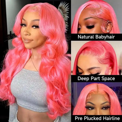 Loose Body Wave Light Pink Lace Front Wig Human Hair 13X6 Hd Lace Frontal 613 Colored Wig 13X4 Brazilian Pre Plucked Wig 36 Inch Badiee Stylez