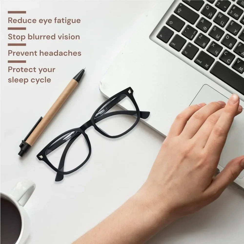 Stylish Blue Light Glasses for Woman - Computer Glasses 99% Blue Light Blocking - Lightweight TR90 Frames - 3 pack Badiee Stylez