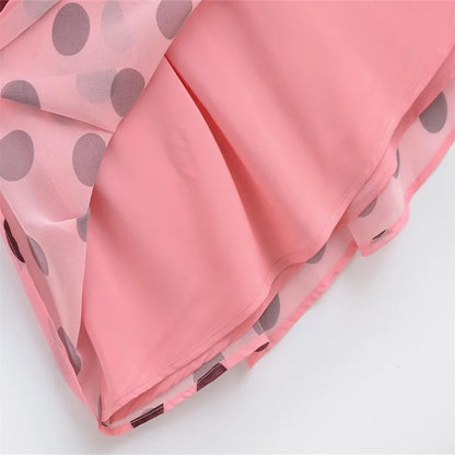 Trendix Pink Print Pleated Maxi Dress Women's Summer V Neck Sexy Backless Vintage Long Dresses 2025 Fall New Party Elegant Dress