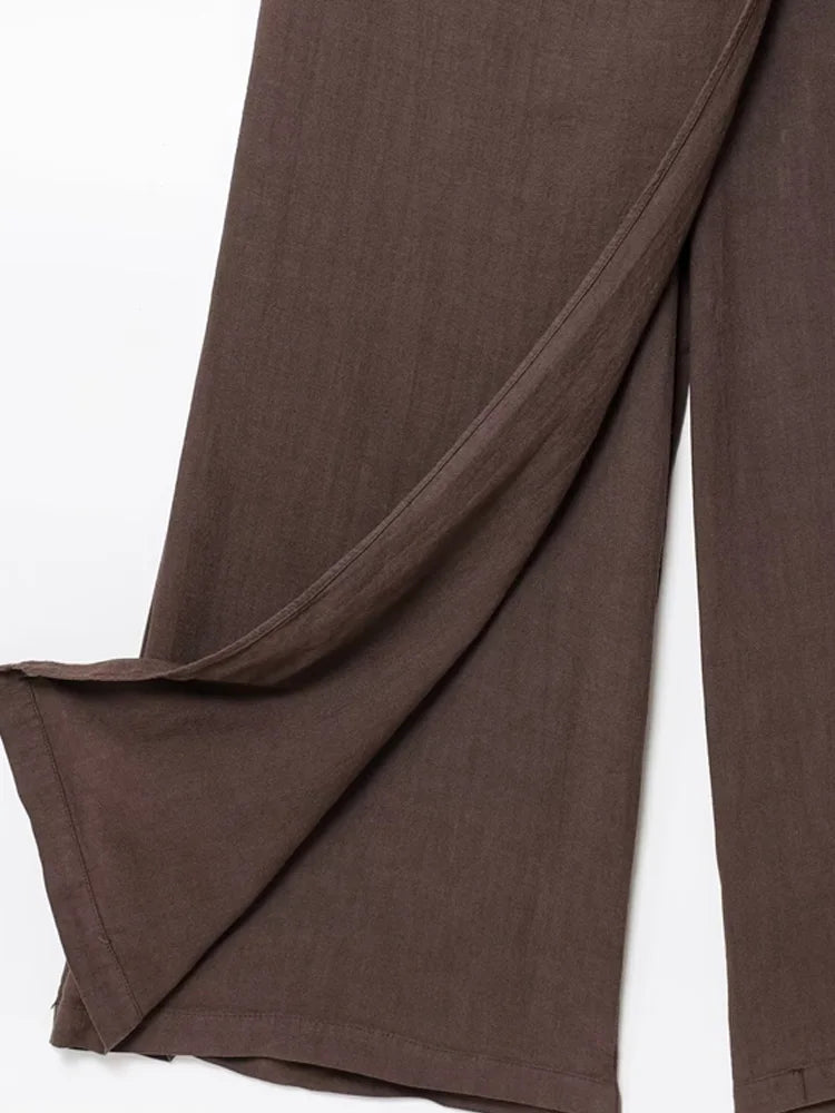 TRZA Women's Fashion Halter Neck Jumpsuit Backless Side Zipper Playsuit Buckle Detail Female Clothing