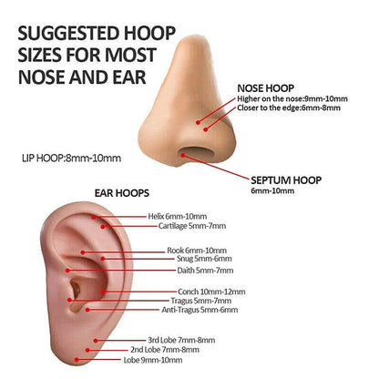 Surgical Steel Nose Rings Hinged Segment Ear Cartilage Tragus Earrings Helix Hoops CZ Septum Clicker Piercing Body Jewelry