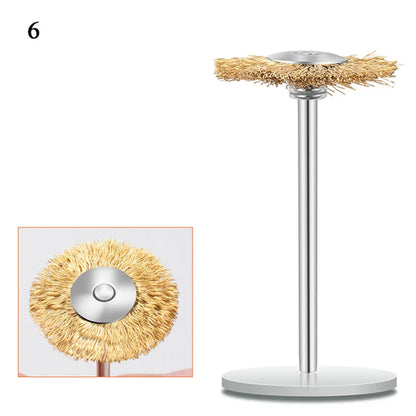 Nail Drill Bit Cleaning Brush Manicure Grinding Head Dual Brush Electric Drills Copper Wire Drill Brush Cleaner Nail Art Tools