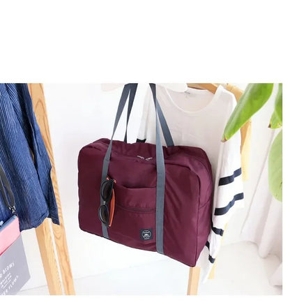 1-piece foldable travel bag, weekend travel bag, gym bag, suitable for airline carry on luggage bag, business travel storage bag