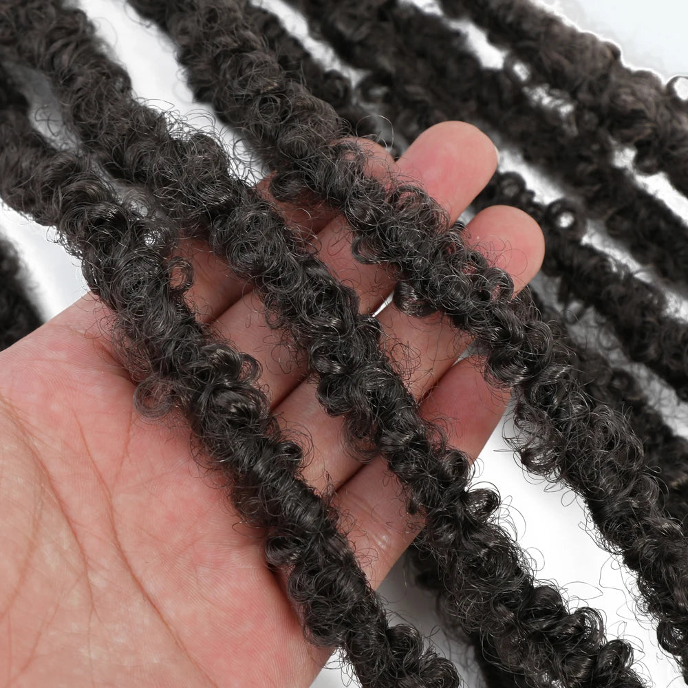 Butterfly Locs Crochet Hair 12 inch Handmade Butterfly Soft Locs Crochet Hair Extensions Synthetic Braiding Hair 12Strands/pack Badiee Stylez