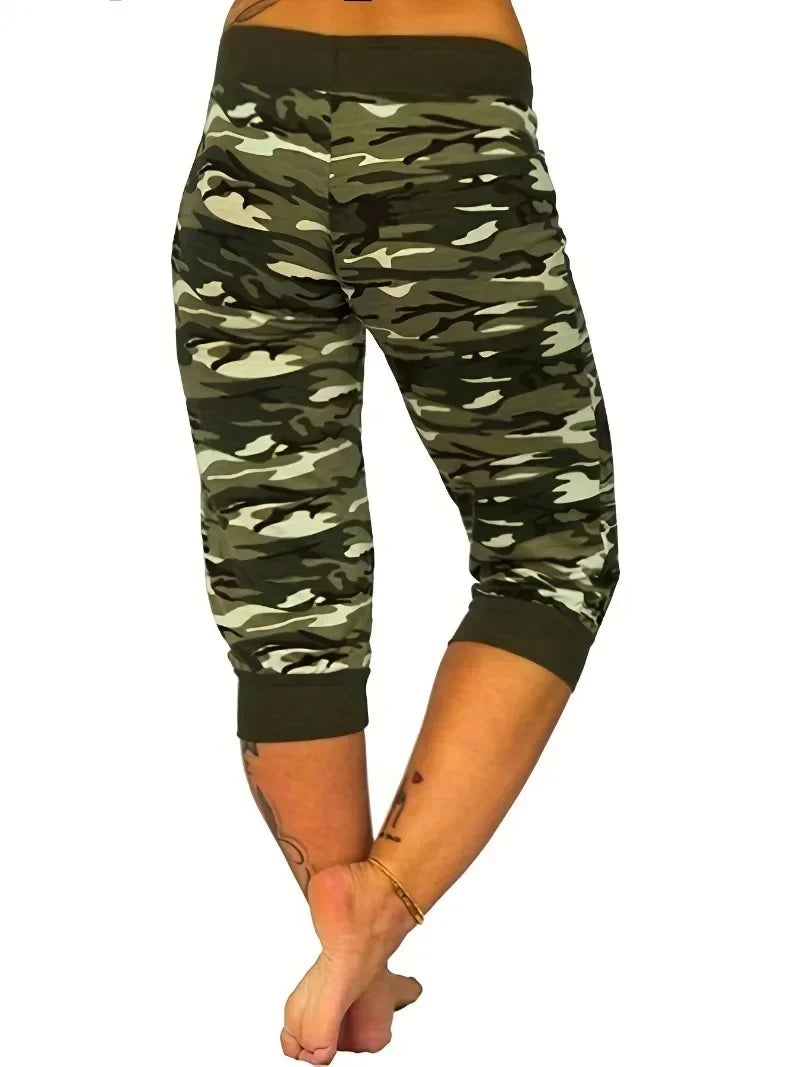 Plus Size 1XL-5XL Women's Casual Cargo Pants Women Yoga Workout Cropped Trousers Stretch Waist Athletic Fitness Sweatpants