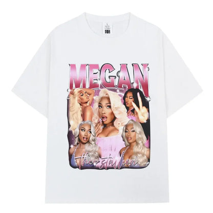 Rapper Megan Thee Stallion Graphics Print T Shirt Hot Girl Summer Tour Women Women Hip Hop Vintage T Shirts 100% Cotton T-shirt X603-2
