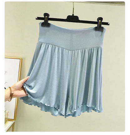 Modal Summer Shorts Sleep Bottoms Women Pure Color Casual Sleepwear Pants 2023 Loose Short Home Wide Leg Pants