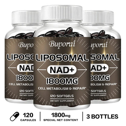 Liposomal NAD Supplement - Aging Defense, Cellular Energy, Heart & Brain Function,Longevity 120 Capsule-3bottles