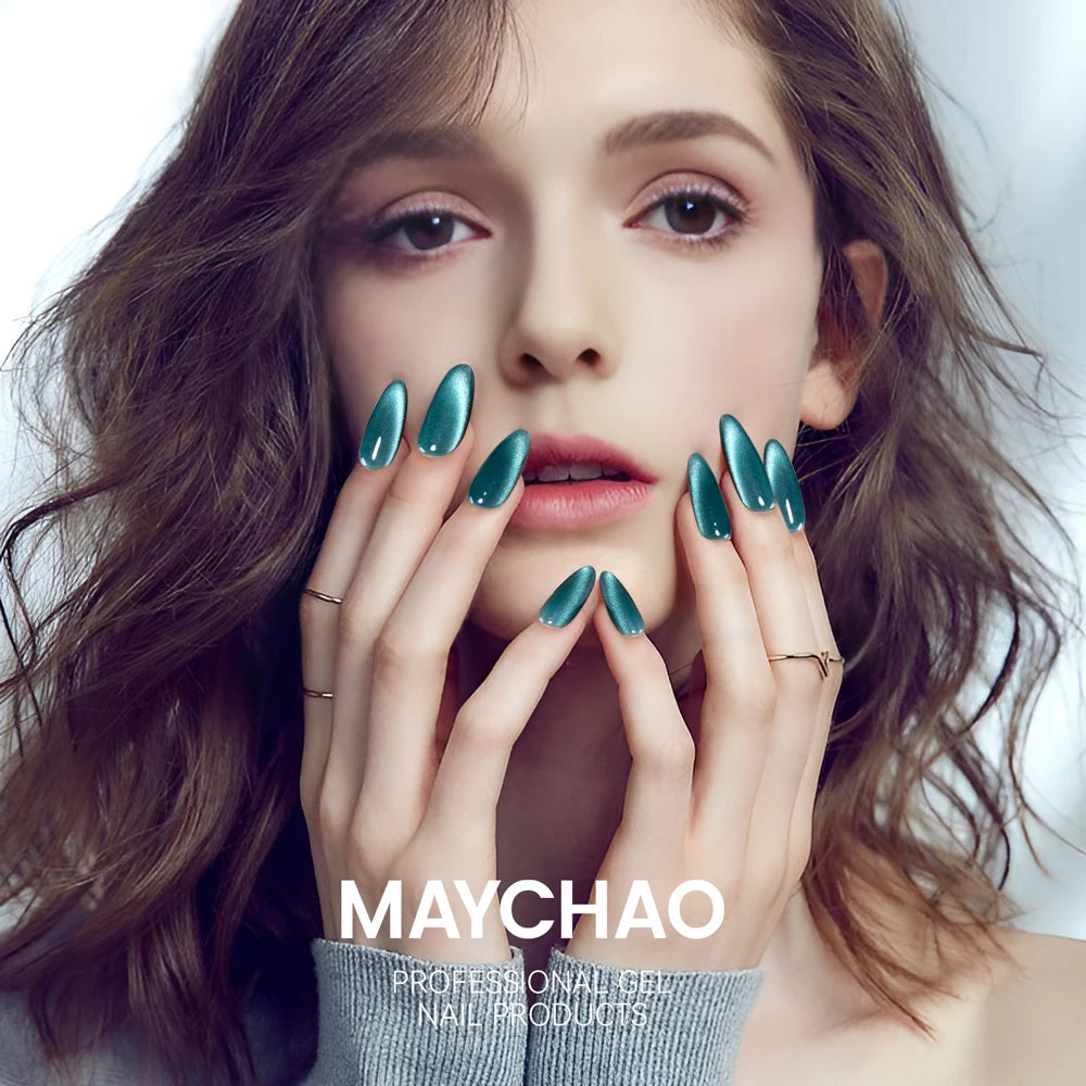 MAYCHAO 5ML Gel Nail Polish 9D Laser Diamond Glitter Cat Eye Gel Semi-Permanent Soak Off UV LED Gel Nail Manicure Tools Nail Art